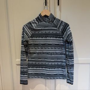 Nike Pro Hyperwarm Long Sleeve Top XL Zipper Mock Neck Gray Black White